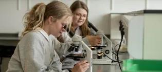 Castlebrae Community Campus - school students with microscopes