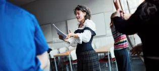  A person performs from a script