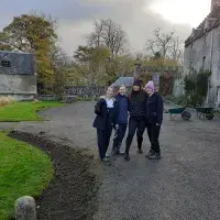 Gardening at Malleny Gardens in Balerno. Staff volunteering.