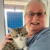 Carol Gourlay, Lothian Cat Rescue. Staff volunteering.