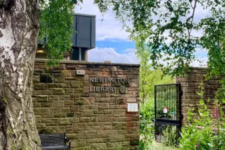 The front entrance of Newington Library in Edinburgh.