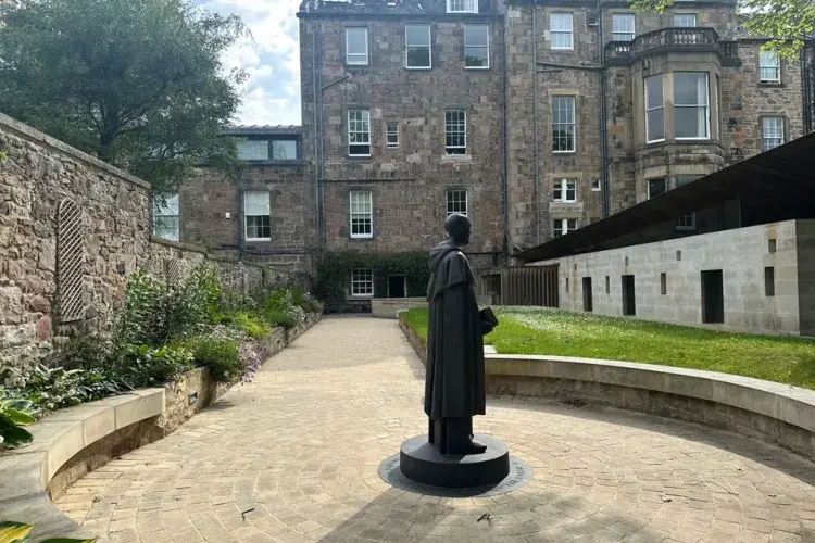 St Dominic statue at the Chapel of St Albert. 