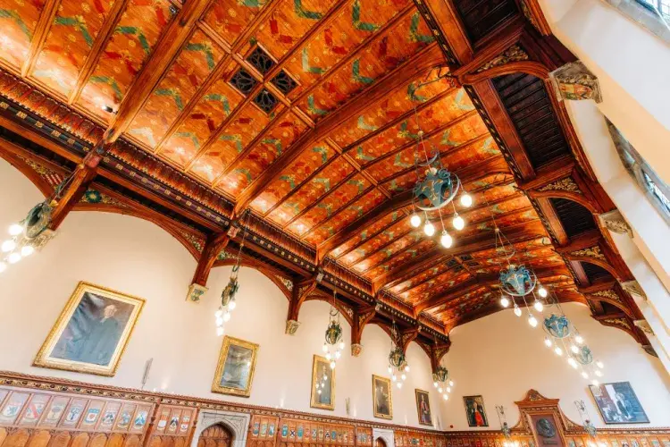 Hammerbeam ceiling in Rainy Hall, New College. 