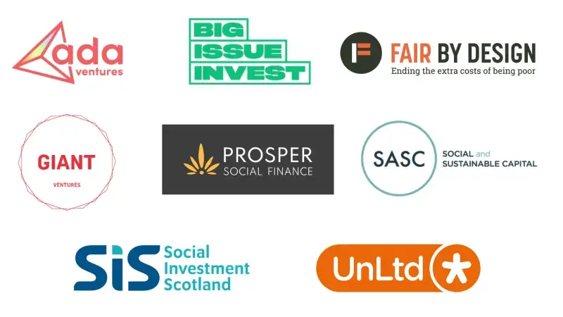 Logos of different social investment organisations