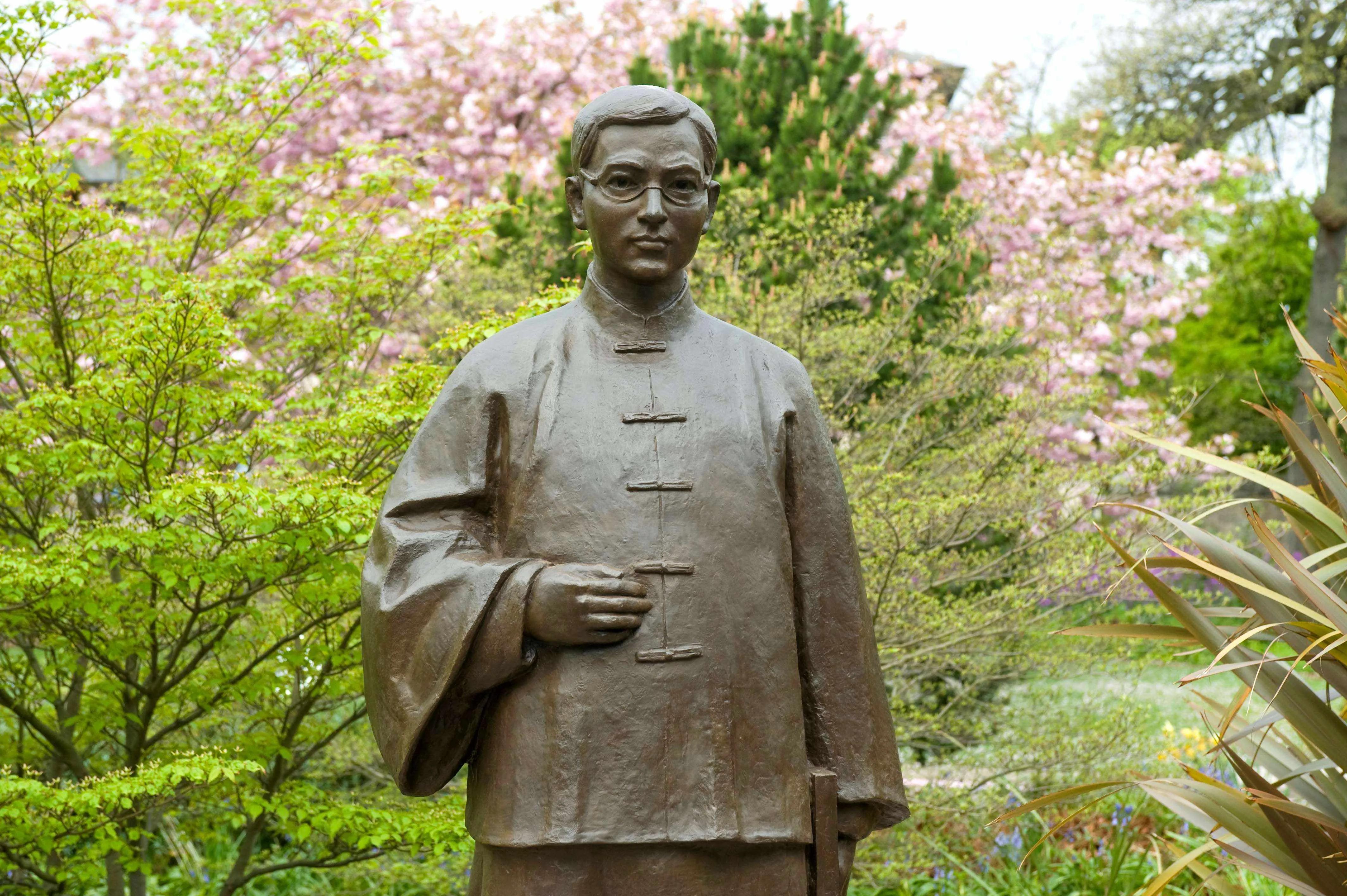 Statue in the garden of Abden House, Confucius Institute