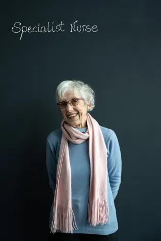 Joan trained as a nurse in RIE from 1963 to 1967. Borne by the walls exhibition. Photographer: Gintare Kulyte 