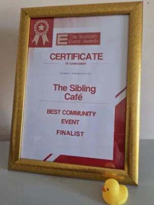Finalist certificate with one of the popular Cafe ducks!