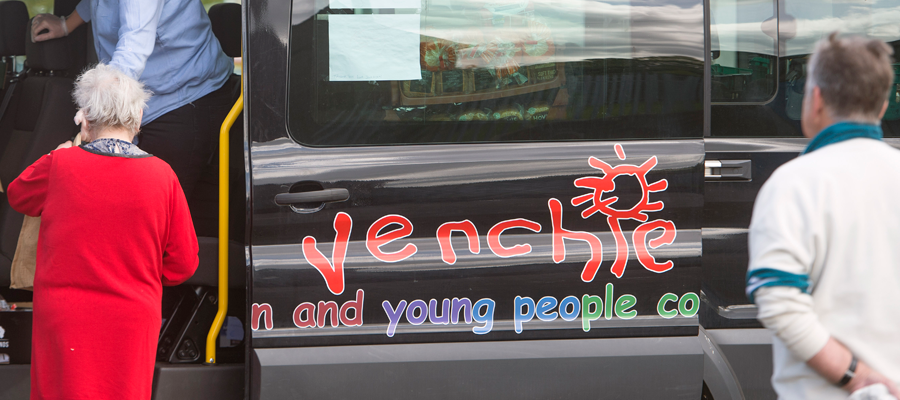 Food distribution by the Venchie Children and Young People's Project